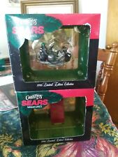 LOT of 2 VTG Sears 1996 Craftsman Mini Christmas Ornaments Saw & Chest w/Boxes picture