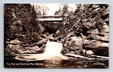 c1941 RPPC Sentinel Pine Bridge Pool Flume New Hampshire NH Real Photo Postcard picture