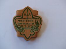 Vintage Patriot District Scouting in Action Boy Scout BSA Leather Slide Wagon picture