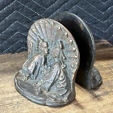 Antique Art Deco Asian Kissing Couple Cast Iron Bookends 1930's Great Patina picture