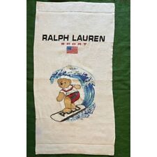 Vintage Ralph Lauren Polo Sport Beach Towel 34x65 SURFER Bear Surf Board picture