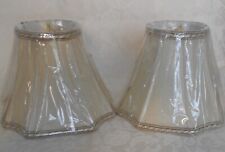 ****PAIR BEAUTIFUL NWT SMALL BEIGE LAMP SHADES UNIQUE SHAPE NEW***** picture