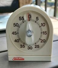 Vintage Sunbeam Beige Mechanical 60 Minute Kitchen Timer Works USA picture