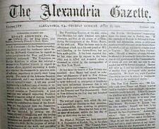 Rare original Union Occupation CIVIL WAR newspaper ALEXANDRIA Virginia 1863-1865 picture