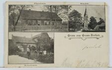Germany Gruss aus Gross-Ziethen Pfarrhaus Kirche Schulaus 1898 Postcard L2 picture