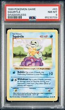 SQUIRTLE SHADOWLESS PSA 8 NM-MT 1999 Pokemon Game Base Set #63/102 picture