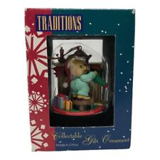 Vintage Traditions Christmas Bear Stocking Chimney Collectible Gift Ornament picture