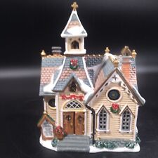 Lemax Plymouth Corners Sunrise Cove Church Porcelain Lighted Christmas 2002 picture