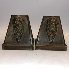Pair Antique Bronze Figural Bookends 6