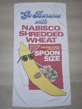 VTG 90s Nabisco Shredded Wheat Banana Beach Towel 27.5 x 52 - Promotional Rare picture
