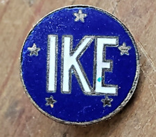 Vintage Pin IKE Dwight Eisenhower 1955 President Campaign Brooch Lapel Hat Blue picture