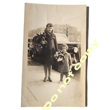Vintage Photo Girls Hold Stuffed Animals 1920s 1930s picture