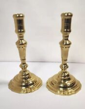Colonial Williamsburg Brass Candlesticks  Pair 16-36 Virginia Metalcrsfters 80s picture