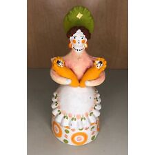 Vintage RUSSIAN DYMKOVO CLAY POTTERY FOLK ART LADY with TWINS TATON picture