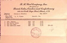 R.H. Wool Company Bread Cakes Crackers & Confectionery Ithaca NY 1917 Invoice picture