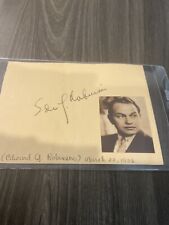 EDWARD G. ROBINSON HAND SIGNED ✍️ Ink Signature 3x4 Album Page/ Pictured 1936 picture