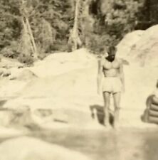 (AdE) FOUND PHOTO Photograph Snapshot Artistic Swimming Hole Handsome Shirtless picture