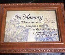 In Memory Bereavement Rich Walnut Finish Music Box - Plays Wind Beneath My Wings picture