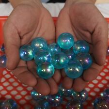 20Pcs Blue Rainbow Aqua Aura Quartz Crystal Sphere Ball Titanium Coating Pendant picture