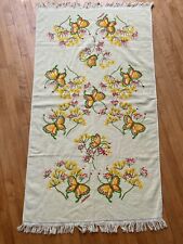 Vintage BUTTERFLY BATH TOWEL 1970s 70s Yellow UNUSED Body Pastel Butterflies picture