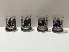 Vintage Old world Germany hand blown beer drinking glasses hunting scene set 4 picture