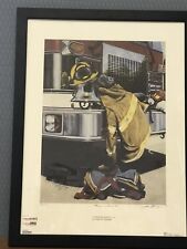 1998 Print FIREMANS GEAR III Limited Edition Signed Framed Firefighter Getsinger picture