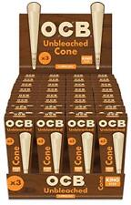 OCB Virgin Unbleached Cone King Size 32 x (96 Cones Total) picture