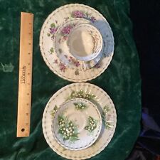 Royal Albert February Plate Teacup & Saucer Violets  with Bonus May picture