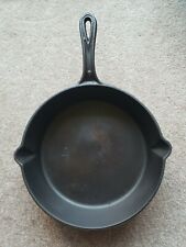 Antique/Vintage #8 Fancy Handled Cast Iron Skillet w/Heat Ring And Gate Mark picture