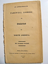 1823 Document, Farewell Address, George Withy, Philadelphia picture