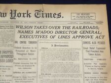1917 DECEMBER 27 NEW YORK TIMES - WILSON TAKES OVER RAILROADS - NT 8265 picture