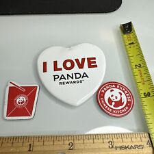 Panda Express I Love Panda Rewards pin and small Panda Express magnets picture