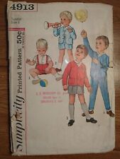 VTG Sewing Pattern Toddler Boy Size 3 Eton-style Jacket Shirt Pants Cut 1960s picture