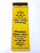 Vintage Matchbook: Montalvo's Liquor Store, Hebronville, TX picture
