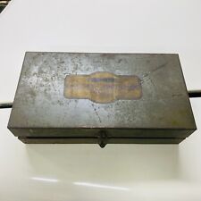 Vintage Carter Carburetor Corporation Tool Box Empty Green Metal Hinged Box picture