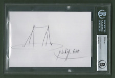 Philippe Petit Autographed Twin Towers Walker Sketch 5x7 Beckett BAS Certified picture
