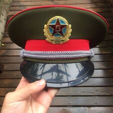 59cm New Officer Cap Visor Hat Chinese Army Cap Badge Military Officer Captain picture
