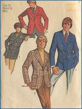 70s Vintage Single & Double Breasted Fitted Jacket Simplicity 9598 Pattern Sz 38 picture