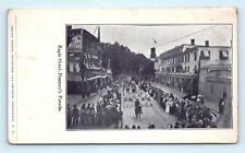 Postcard NY Peekskill 1898 Firemen's Parade from Eagle Hotel Fire Dept Band R69 picture
