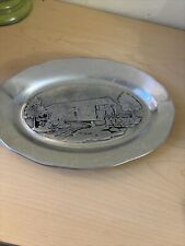 Old Country Reproduction Pewtarex Embossed Pewter Oval Tray picture