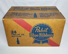 Pabst Blue Ribbon Beer Bottle Box Cardboard Carton Vintage 1970's picture