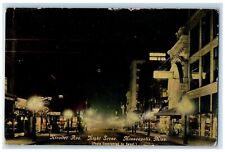 c1910 Nicollet Avenue Night Scene Minneapolis Minnesota Vintage Antique Postcard picture