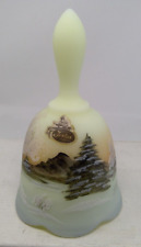 Vintage 1978 Fenton Hand Painted Winter Scene with Church 6