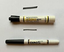 Vintage Sanford Expo Broad and Fine Tip Black Dry Erase Markers - EXCELLENT picture