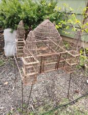 Rare Beautiful 19th Century Anglo Iron Bird Cage Chateau Vintage Antique + Stand picture