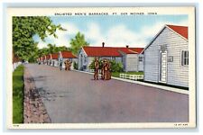 c1940's Enlisted Men's Barracks Ft. Des Moines Iowa IA Vintage Postcard picture