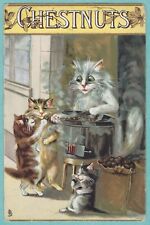 Vtg M Boulanger Tuck Cats Kitten CHESTNUTS Vendor Humorous Antique PC 1909 picture