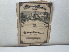 Antique 1897 Marriage License picture