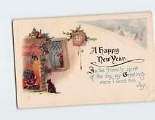 Postcard New Year Greeting Card with Quote and New Year Embossed Art Print picture