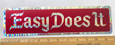 Vintage Easy Does It Prism Decal Bumper Sticker Prismatic Hippie Red 11.5” x 3” picture